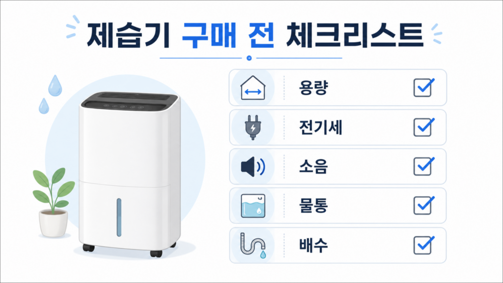 제습기 고르는 법 구매 전 확인할 용량 전기세 소음 물통 기준 체크리스트